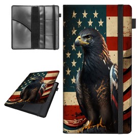 Car Registration and Insurance Holder,Leather Vehicle Glove Box Organizer Wallet for Document,Perfect for any Car,Truck,Motorcycle,Driver License,Trailer or Boat,Men & Women,American Flag-9 Eagle