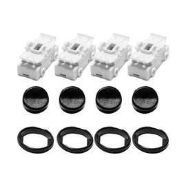 Enwye 4pcs Rocker Switch Round Rocke Recessed Lamps Switch for Lamp Rocker BJB 409 (Black&White)