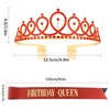 CAVETEE Rhinestone Tiara Set - Birthday Sash & Crown for