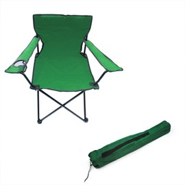 Trademark Innovations Folding Camping Outdoor Beach Chair (Dark Green), Adult (Chair-CMP-DRKGR)
