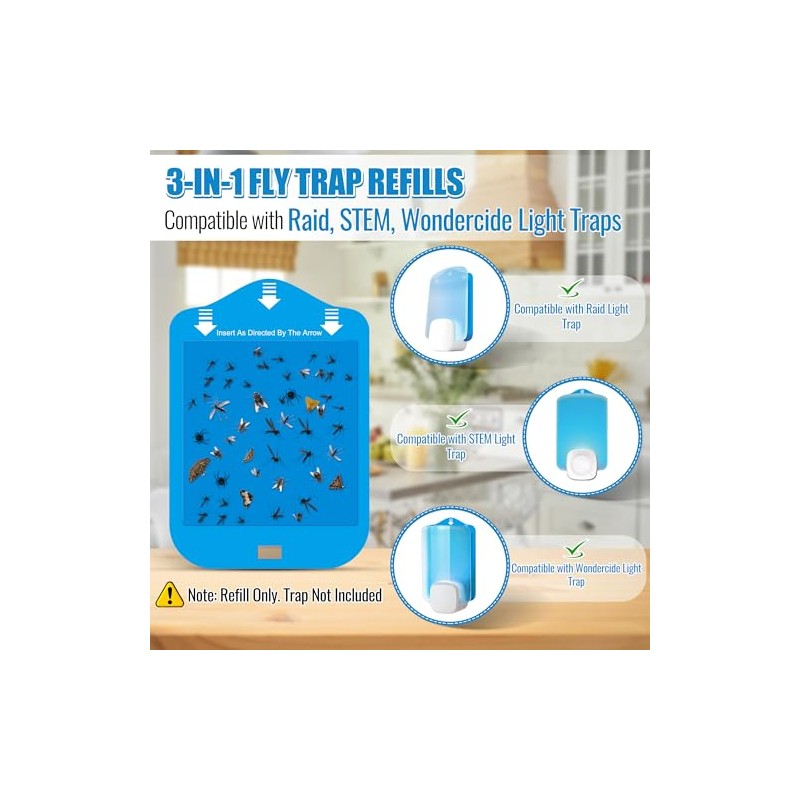 Qualirey Fly Trap Refill Cartridges Compatible with Raid/STEM/Wondercide Flying Insect