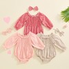 Newborn Infant Baby Girl Winter Clothes Long Sleeve Plaid Romper