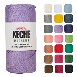 Macrame Cord | Macrame Supplies 2mm Polyester Macrame Rope Yarn for Table Runner Wall Décor Plant Hanging 251 Yards - Lilac