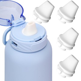 PEUTIER 4PCS Bite Valve Replacement for Ello Cooper 32oz Stainless Steel Water Bottle, Water Bottle Mouthpiece Cap Lid, Silicone Free BPA Spout for Ello Cooper 18/22/40oz Accessories Parts (White)