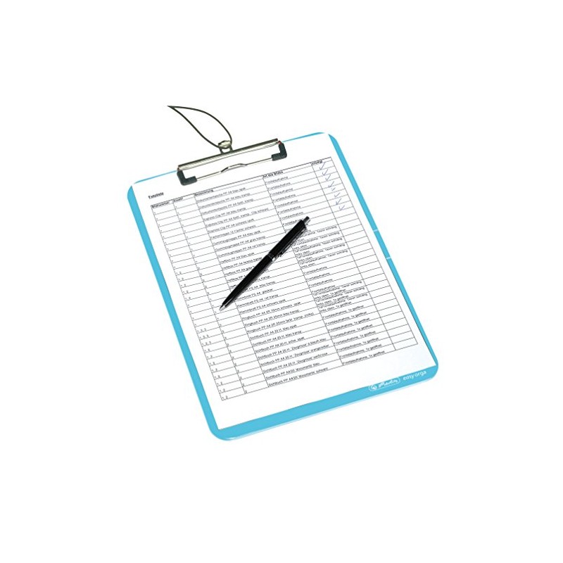 Herlitz Easy Orga To Go Clipboard, DIN A4, Transparent Blue