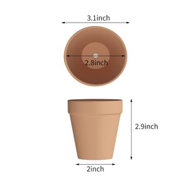 Fcacti 3 Inch Terra Cotta Pots with Drainage - 22 Pack Clay Flower Pots, Succulent/Cactus Nursery Pots,Small Terracotta Pots Great for Plants, Crafts, Wedding Favor