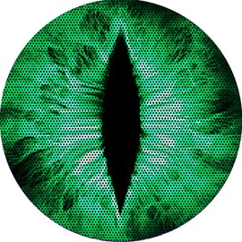 Round Green Cat Eye Headlight Decal (TJ Wrangler 97-06)