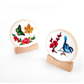 Embroidery Hoop Stand Base 3Pack Embroidery Hoop Display Stand 2 Tier Groove Design Cross Stitch Hoop Frame Stand，Embroidery Stand Embroidery kit (Suitable 7-10IN Frame)