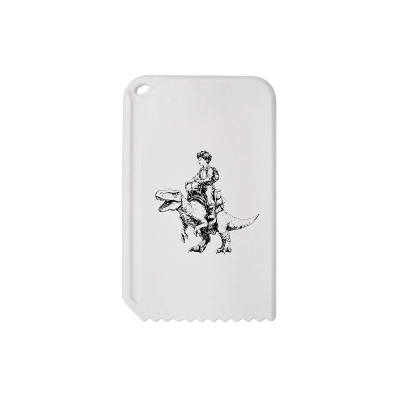 Azeeda 'Boy Riding Dinosaur' Plastic Ice Scraper (IC00038664)