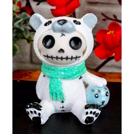 Ebros Furrybones Arctic Polar Bear Chilton With Baby Seal Skeleton Figurine