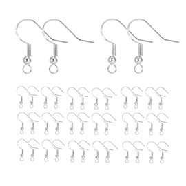 40pcs Sterling Silver Earring Hooks,Hypoallergenic Wire Hooks for Earrings Jewelry,DIY Making (40pcs)