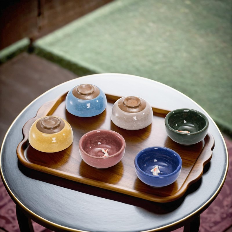 Foraineam 12 Pieces Ceramic Sake Tea Cups, Korean Soju Shot