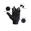 Leather Palm Wheelchair Gloves, Half Fingers with Full Thumb Disability,