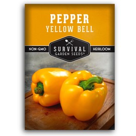 Yellow Bell Pepper Seed for Planting - 1 Packet with Instructions to Plant and Grow Sunny Yellow Sweet Bell Peppers in Your Home Vegetable Garden - Non-GMO Heirloom Variety - Survival Garden Seeds