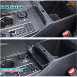 Aunginsy Center Console Armrest Hanging Storage Box Compatible with Ford Ranger 2023 2024 2025 Car Central Control Front Armrest Hanging Storage Basket Organizer Tray Insert ABS Interior Accessories