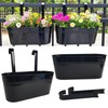 Joyfernal Hanging Planters for Outdoor Plants, 17" Railing Planter Pots,