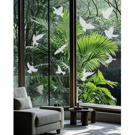 Stop Birds from Hitting Windows, Anti-Collision Window Stickers-Window Decals to Prevent Bird Strikes,Static Decals for Glass Doors & Windows,Window Cling Stickers for Home Decoration (Hummingbird)