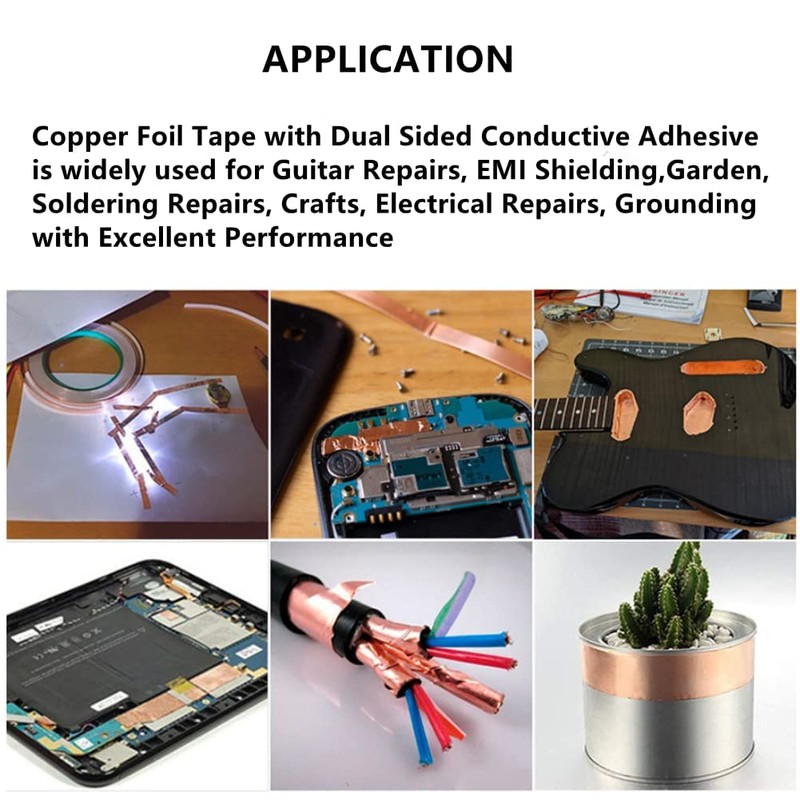 PLAXIARY Copper Foil Tape with Double Conductive Adhesive Copper Tape