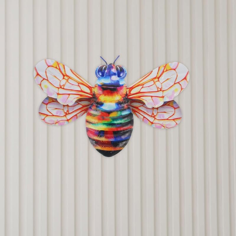 Baluue 2pcs Metal Wall Art, Bee Wall Hanging Ornament Garden