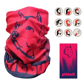 Pitbull Motorcycle Multifunctional Scarf Tube Plain Unisex Breathable Washable Windproof Seamless Bandana for Men Women Face Elastic for Ski Cycling Multicoloured One Size, multicoloured