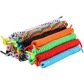 12 Pairs No Tie Curly Shoelaces Elastic Shoe Lace for Kids and Adults, 12 Colors