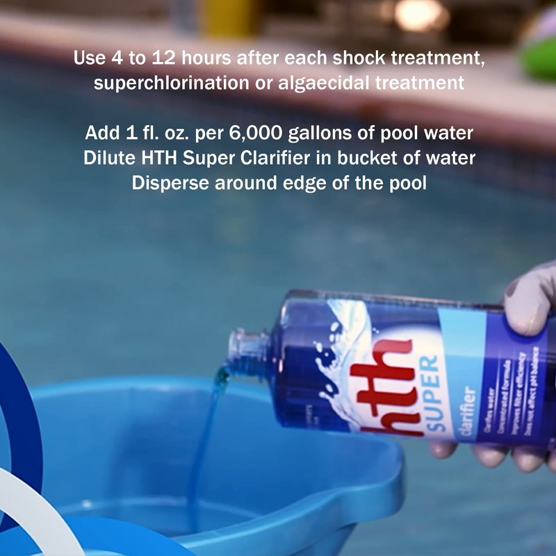 HTH 67012 Super Clarifier Swimming Pool Cleaner, 32 fl oz