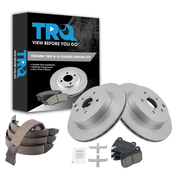 TRQ Rear Brake Pad & Rotor Kit Brake Pads Brake