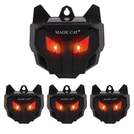 MAGIC CAT Solar Animal Repellent, Wild Animal Predator Red Eyes LED Blinking Lights, Waterproof Nocturnal Animal Repeller to Keep Skunk, Deer, Coyote, Raccoon Away from Garden Yard Farm Chicken Coop