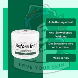 Tattoo Defender Before Ink 250ml - Tattoo Butter - Anti Redness & Swelling Butter - Tattoo Use - Coconut Fragrance - Made in Italy