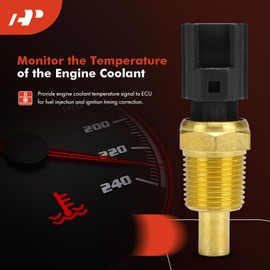 A-Premium Engine Coolant Temperature Sensor [2 Pins] Compatible with Jeep, Dodge, Chrysler, Mitsubishi & Plymouth Models - Grand Cherokee Caravan, Wrangler, Ram 1500, Town & Country, Eclipse, Breeze