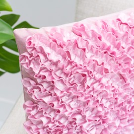 The White Petals - Juego de 2 fundas de almohada con volantes, Rosado, 12" x 12" (30 cm x 30 cm)