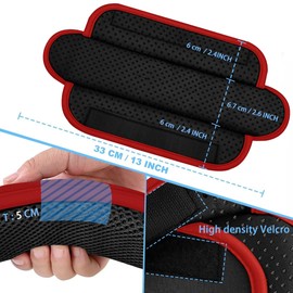 ZINZ 2-Pack Universal Shoulder Pad with Ultra thick Cushion for Bag Luggage Bag Crossbody, Plus Long & Anti-Slip & Breathable,Black-Wine edge-2Pack