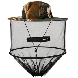 1Pack Anti-Mosquito Mesh Fishing Cap ，Mosquito Head Net Hat with Removable Mesh Hidden Netting，for Outdoor Fishing Hiking Gardening Beekeeping（Tree-Leaf Camouflage）