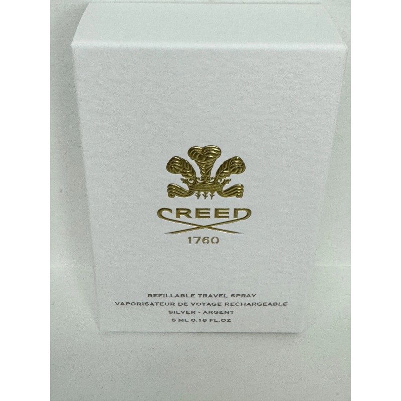 Creed Leather Travel Atomizer SILVER - ARGENT Magnetic Cap 5ml/0.16oz