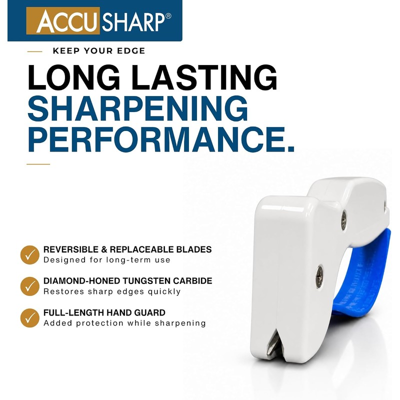 AccuSharp - Afilador de Cuchillos ergonómico, Mango cómodo, Compacto y