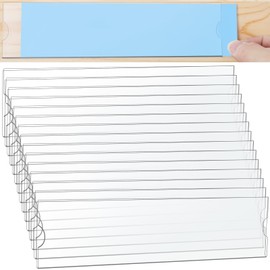20 Pcs Acrylic Wall Name Plate Holder 2x8 Inch, Clear Plastic Sign Holder Horizontal with Adhesive Tape, Office Name Plate with Adhesive Tapes, Door Name Plate Wall Nameplate Clear Sign Holder Frame