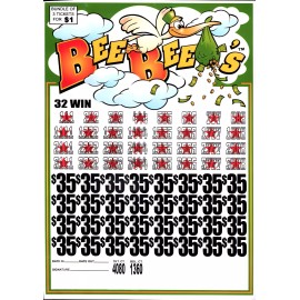 Pull Tab Tickets - Jar Tickets - Game - Bee Bee's $35