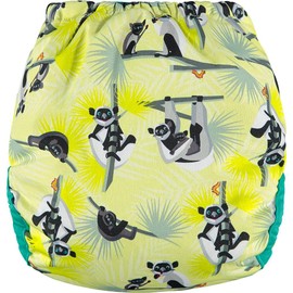 Close Pop-in Reusable One Size Newborn to Potty Bamboo Cloth Nappy with Snap Fastener (Orangeutan Print)