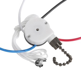 Ceiling Fan Switch Kit Zing Ear ZE-208S E89885 3 Speed 4 Wire Fan Switch Pull Chain Ceiling Fan Switch Speed Control Switch with Rope for Ceiling Fans, Wall Lamps, Cabinet Light, Black Bronze