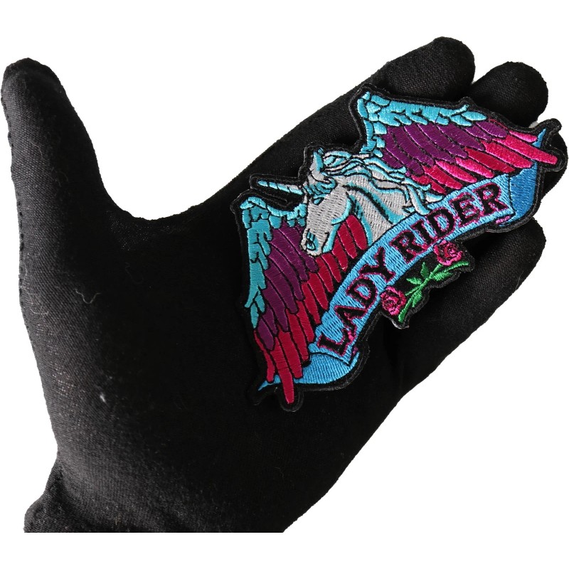 Ivamis Lady Rider Unicorn Biker Patch - 5x2.5 inch -