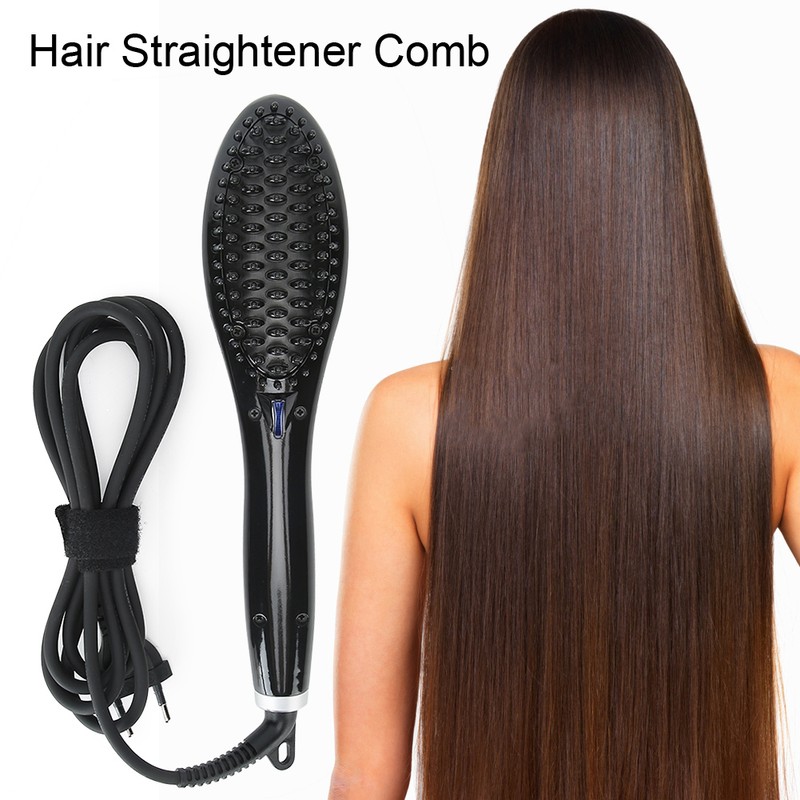 Hair Straightener Comb Ceramic Anion Temperature Control Hair Straightener Brush