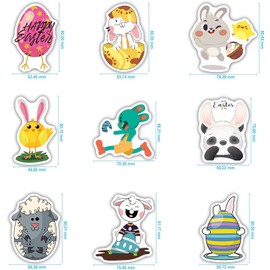 Easter Stickers, 100 Pieces Easter Egg Stickers, Children's Easter Stickers, Easter Sticker Decoration, Easter Decoration Stickers, Easter Sticker Set, Rabbit Stickers for Children, Easter Egg