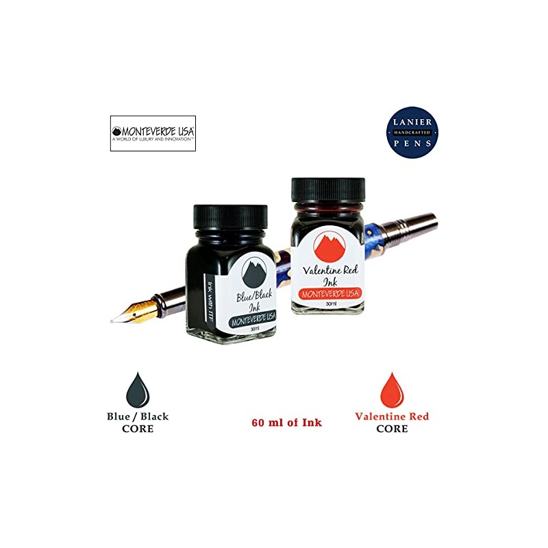 Monteverde 60ml Core Fountain Pen Ink Bottle (30ml Blue/Black Ink