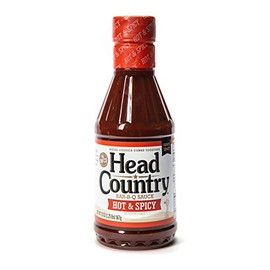 Head Country Bar-B-Q Sauce, Hot & Spicy | Soy Free, Gluten Free Spicy BBQ Sauce With No Added Preservatives | Spicy & Tangy Championship Barbecue Sauce For Pizza, Spuds & Wings | 20 Ounce, Pack of 1