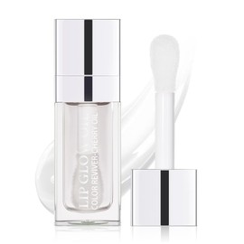GECOMO Hydrating Lip Glow Oil, Moisturizing Lip Glow Oil, Nourishing Glossy Transparent Lip Oil, Plumping Lip Oil, Lip Balm, Non-sticky Tinted Toot Lip Balm for Lip Care (CLEAR) 0.2 OZ