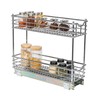Household Essentials Narrow Sliding Cabinet Organizer, Two Tier Chrome Organizer,