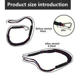 Upgraded Marine Bungee Dock Lines, Boat Dock Rope, Jet Ski Accessories with Stainless Clip for Jet Ski SeaDoo Yamaha WaveRunner Kayak Pontoon Boat Dinghy (4 Feet, Black Blue Red) NEW