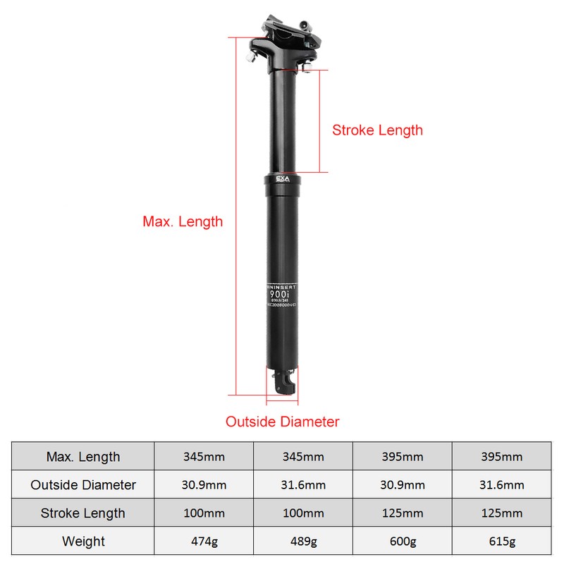 30.9mm/31.6mm Mountain Bike Seatpost with Adjustable Height MTB Cable Controlled