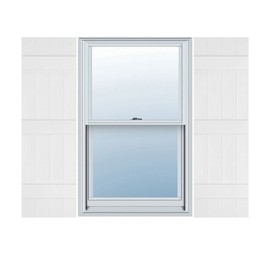 Ekena Millwork LJ4S14X06700BW Lifetime Vinyl, Standard Four Joined, Board-n-Batten, w/Installation Lok's & Matching Screws Shutter (Per Pair), 67"H, Bright White