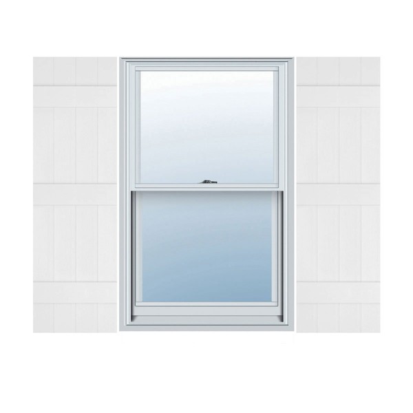 Ekena Millwork LJ4S14X06700BW Lifetime Vinyl, Standard Four Joined, Board-n-Batten, w/Installation